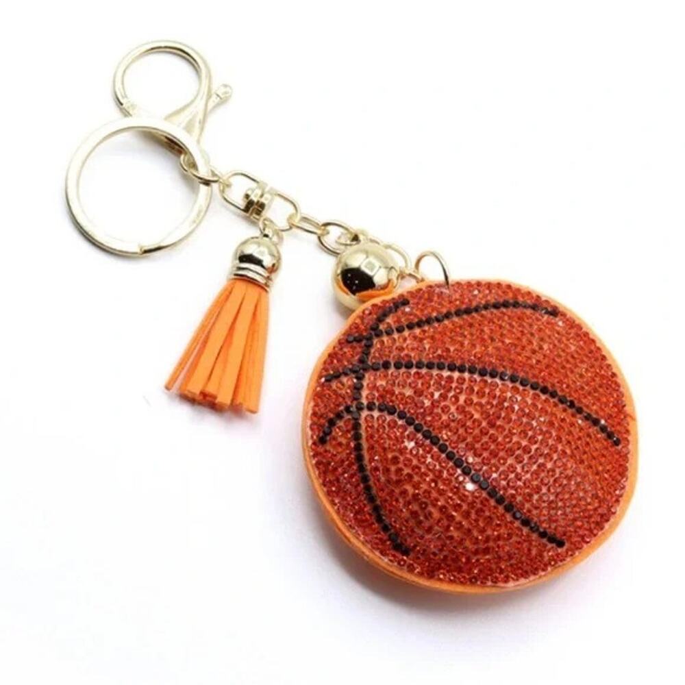 Rhinestone Basketball Keyring